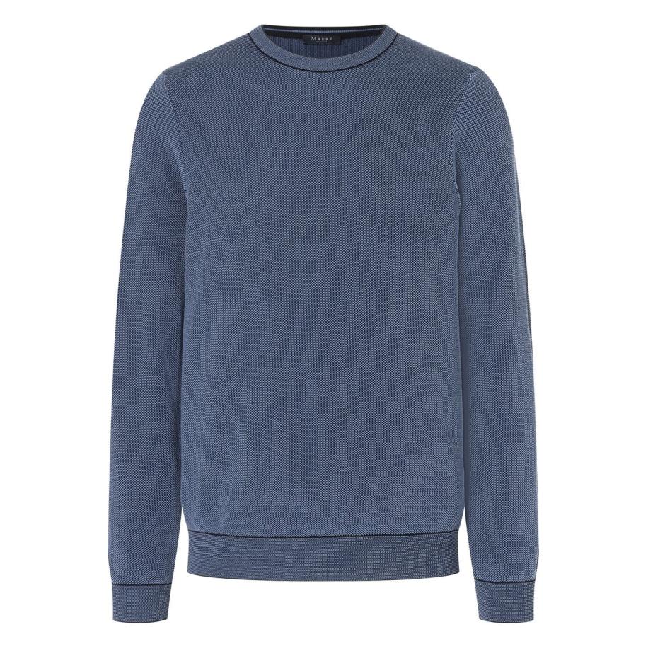 MAERZ Trui ronde hals, Effen Blauw