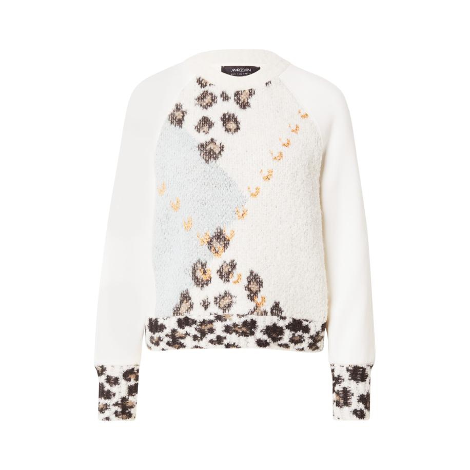 Marc Cain Marc Cain Trui ecru / beige gemêleerd / donkerbruin / lichtoranje -