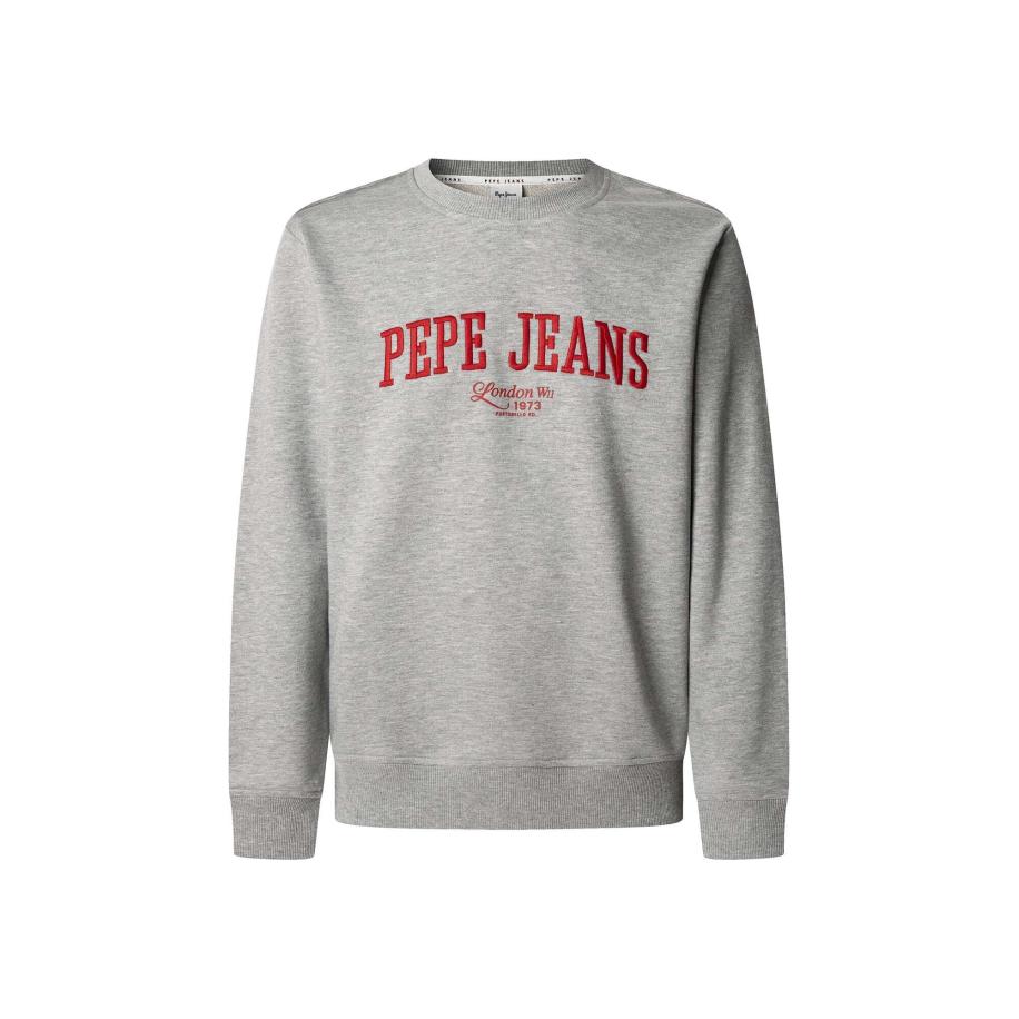 Pepe Jeans Sweatshirt Derril lichtgrijs / rood Grijs