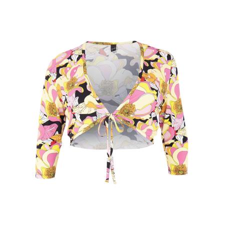 Yoek YOEK Bolero ecru / pink / zwart