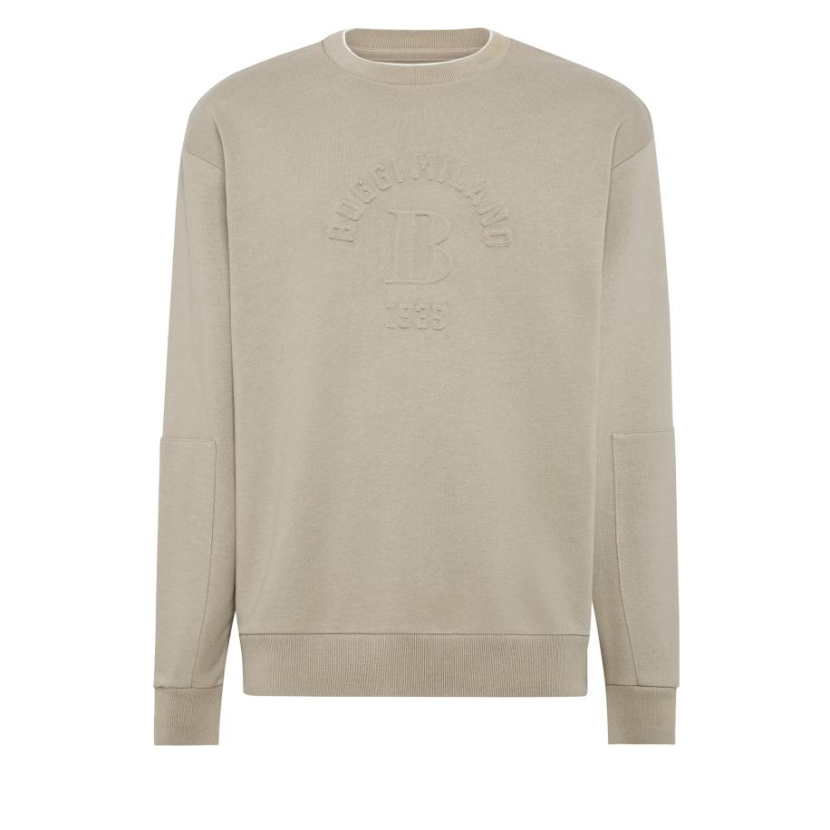 Boggi Milano Sweatshirt SUSTAINABLE taupe Grijs
