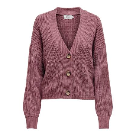 Only ONLY Gebreid vest ONLCarol roze gemêleerd