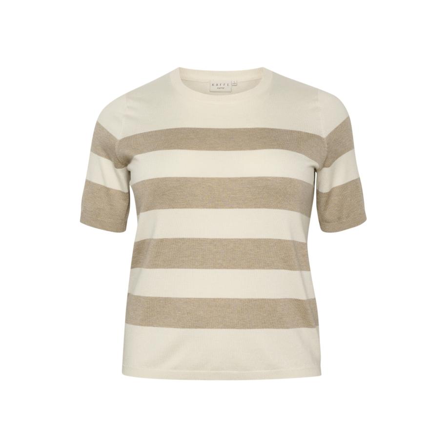 KAFFE CURVE Trui KC Malia beige / donkerbeige Bruin