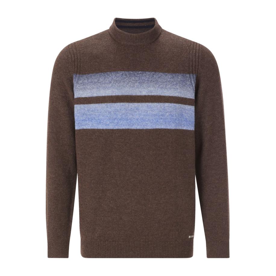 BABISTA Trui ronde halsbruin, Gestreept Bruin