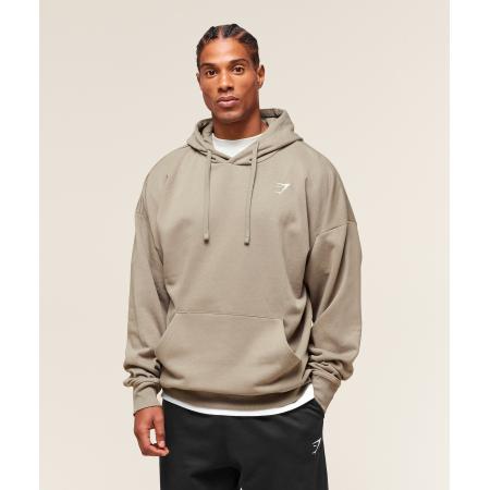 Gymshark Crest Oversized Hoodie Linen Brown