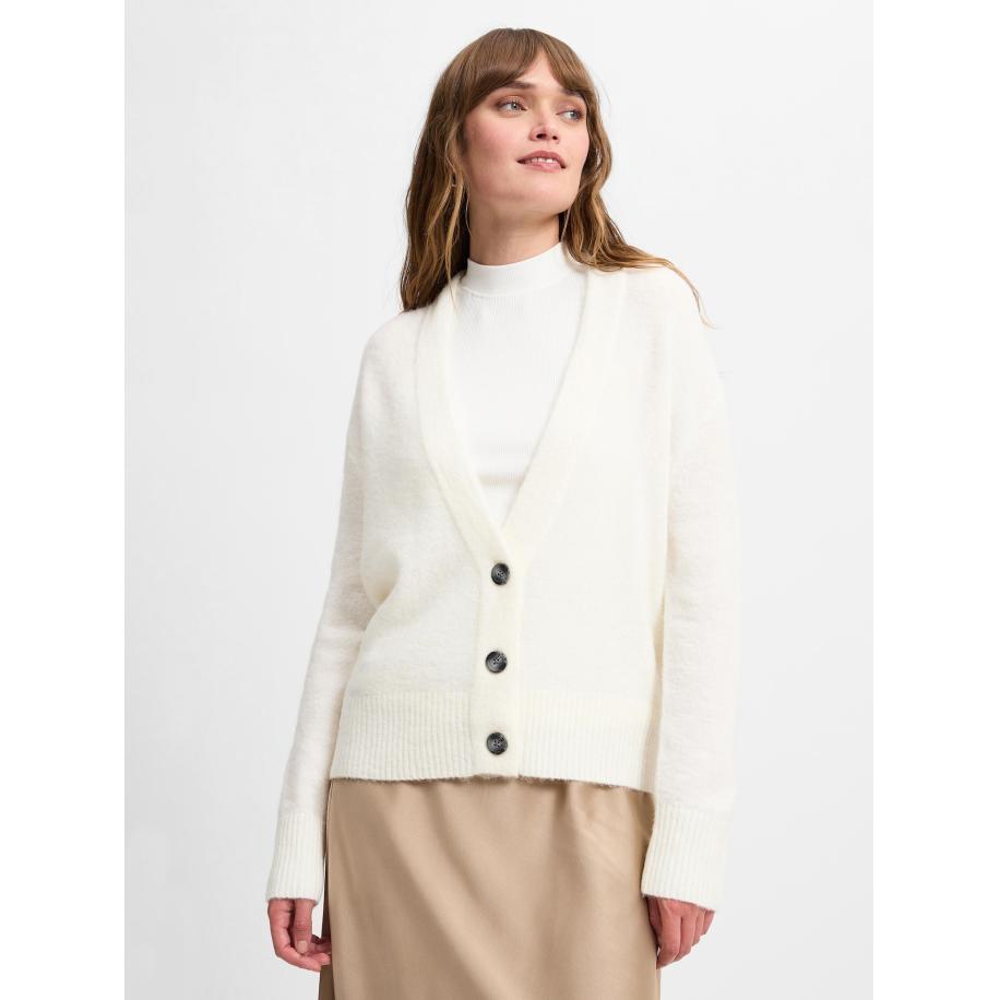 Marie Lund Marie Lund Gebreid vest wit -