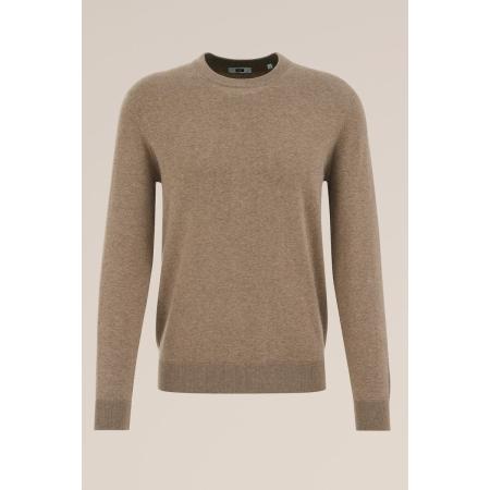 Fundamentals heren fijngebreide trui van katoenmix - Lichtbruin - Katoen - Maat: XL