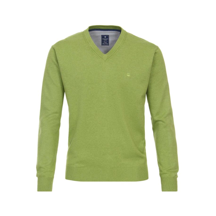 Redmond Casual Trui V-hals groen, Effen Groen