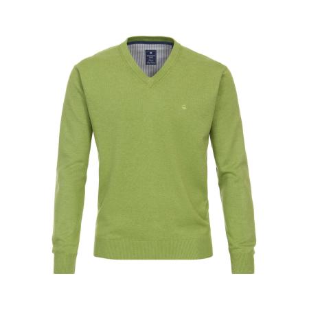 Redmond Casual Trui V-hals groen, Effen