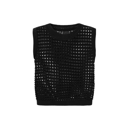 DreiMaster DreiMaster Klassik Gebreide bodywarmer zwart