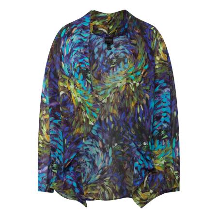 Ulla Popken Ulla Popken Kimono saffier / aqua / geel / groen