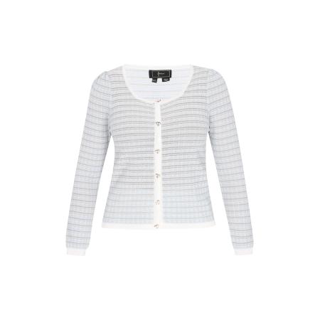 Faina faina Gebreid vest pastelblauw / grijs / wit