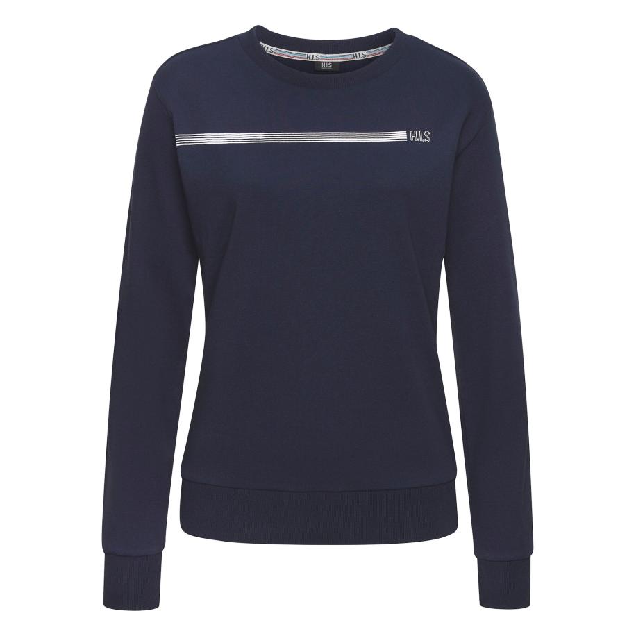 H.I.S H.I.S Sweatshirt marine / wit -