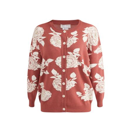 Usha Usha Gebreid vest Sivene oudroze / wit