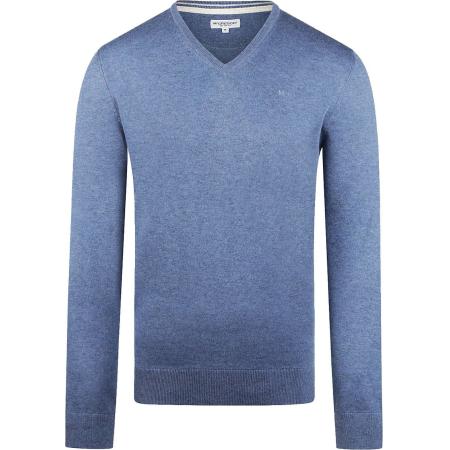 McGregor Trui Merino Blend V-Hals Faded Blauw