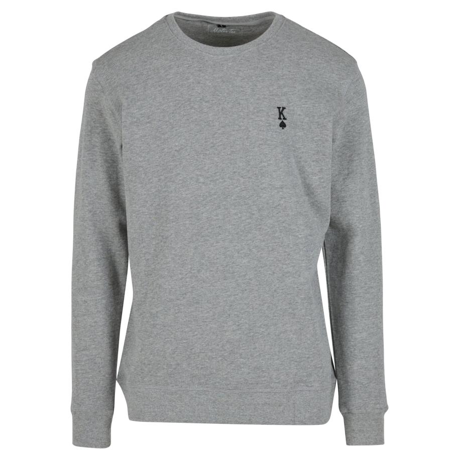 Mister Tee Sweatshirt King Sign EMB Light Crew grijs gemêleerd / zwart Grijs