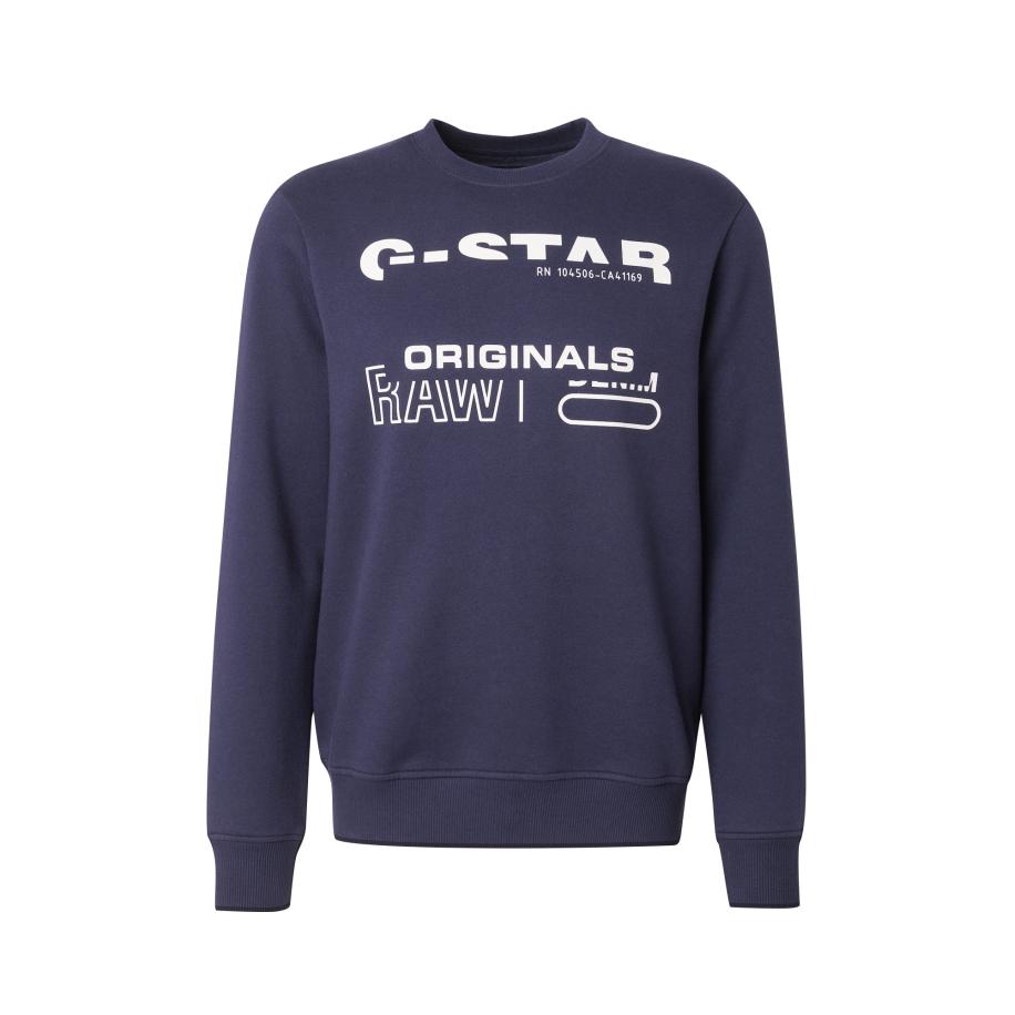 G-Star RAW G-STAR Sweatshirt donkerblauw / wit -