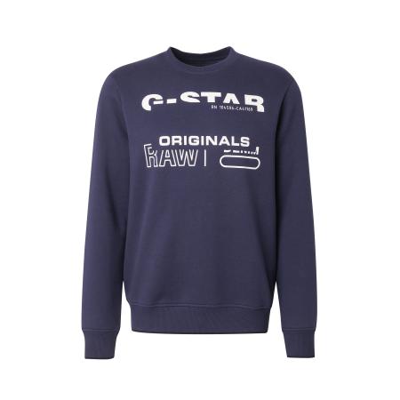 G-Star RAW G-STAR Sweatshirt donkerblauw / wit