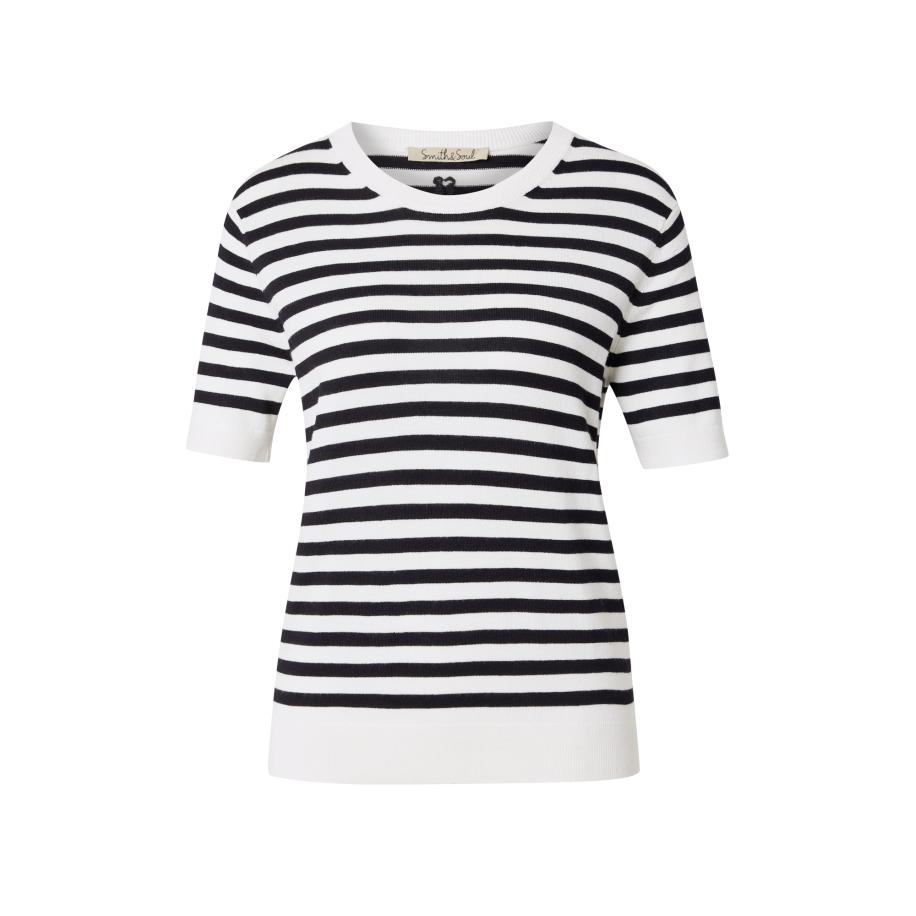 Smith & Soul Smith&Soul Trui navy / wit -