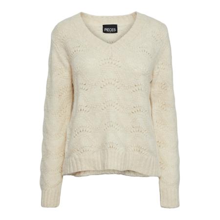 Pieces PIECES Trui Bibbi champagne / zwart / wit