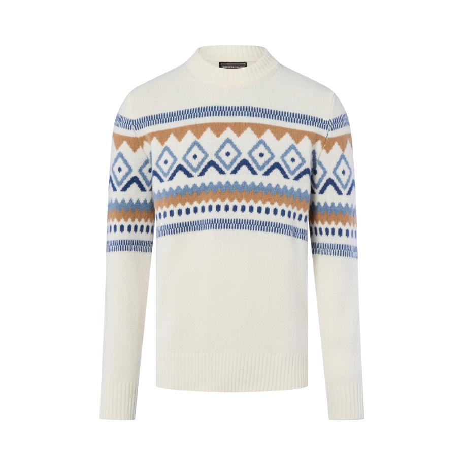 Finshley & Harding Finshley & Harding Trui ecru / blauw / lichtbruin -