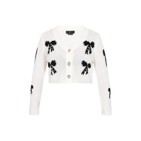 Faina faina Gebreid vest Fashion Look zwart / offwhite