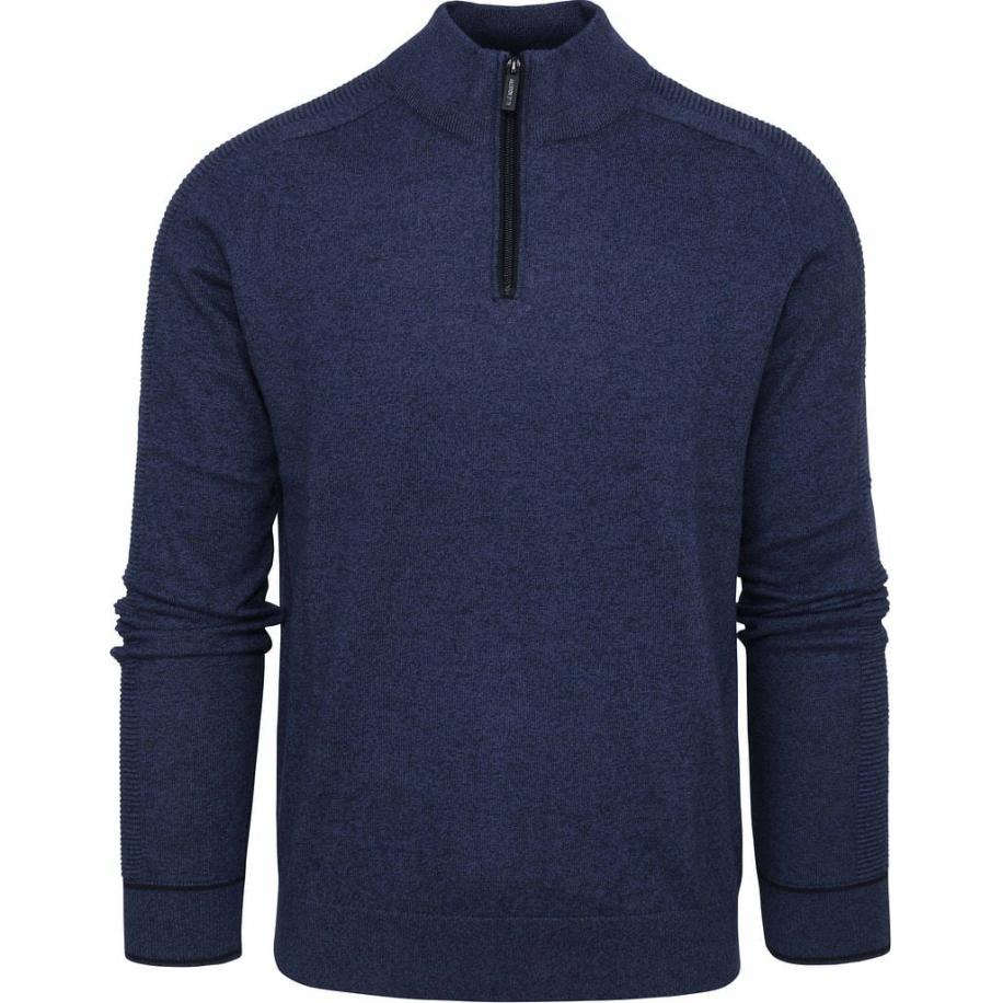 Blue Industry Half Zip Trui Donkerblauw Blauw