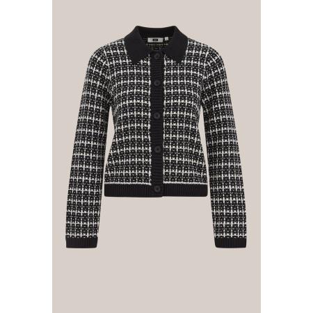 WE Fashion Dames gebreid vest - Regular fit - Zwart - Katoen - Maat: XXXL