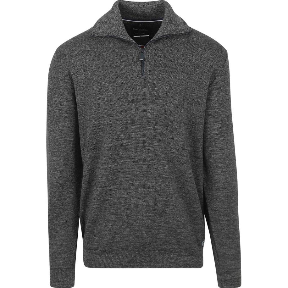 Casa Moda Half Zip Pullover Donkergroen Groen