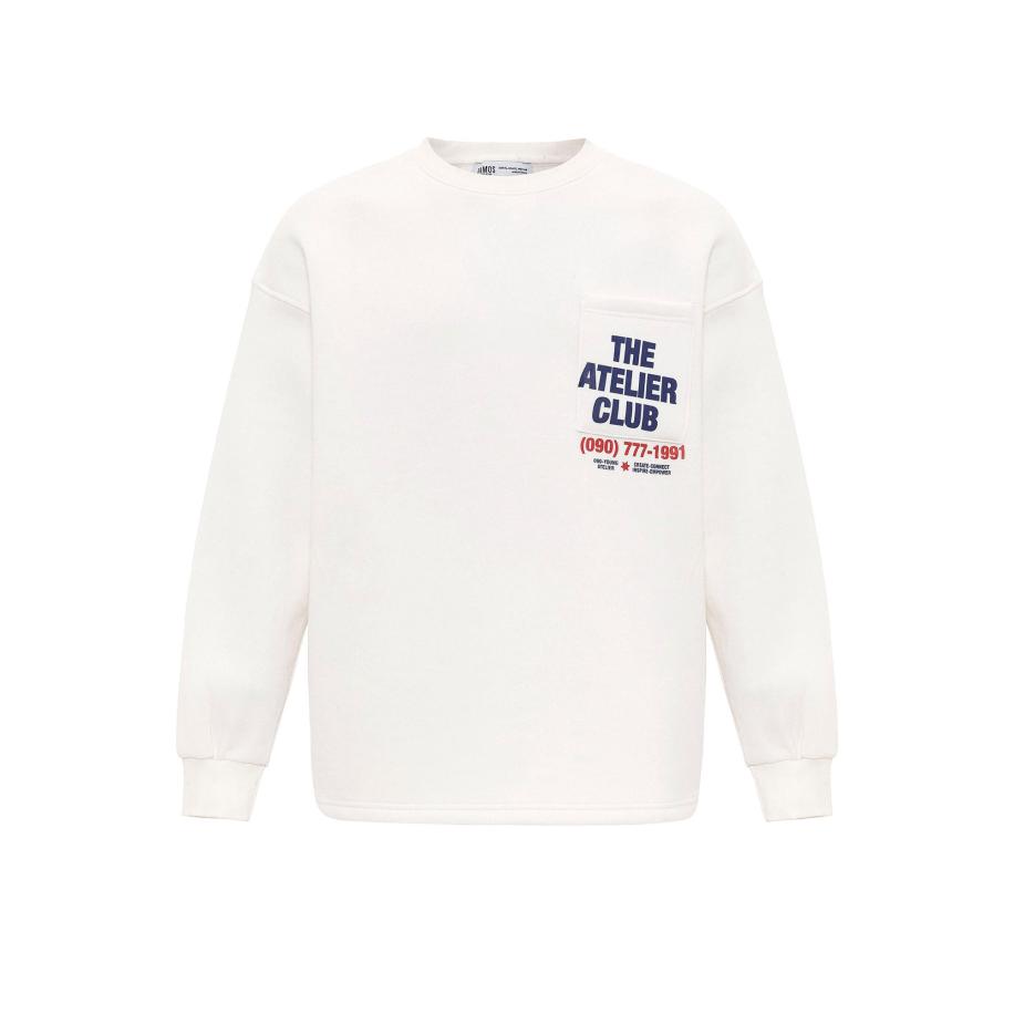 VAMOS CLO VAMOS CLO Sweatshirt ecru / donkerblauw / rood -