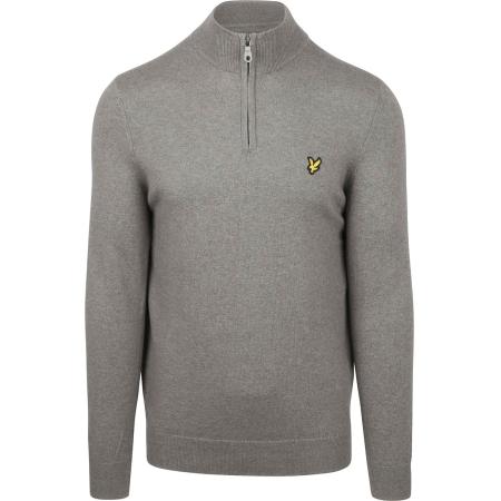 Lyle & Scott Half Zip Pullover Merinowol Grijs
