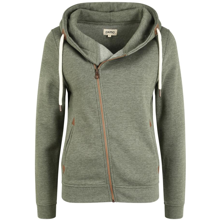 Oxmo Oxmo Sweatvest Vicky bruin / groen / kaki -