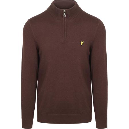 Lyle & Scott Half Zip Pullover Merinowol Espresso