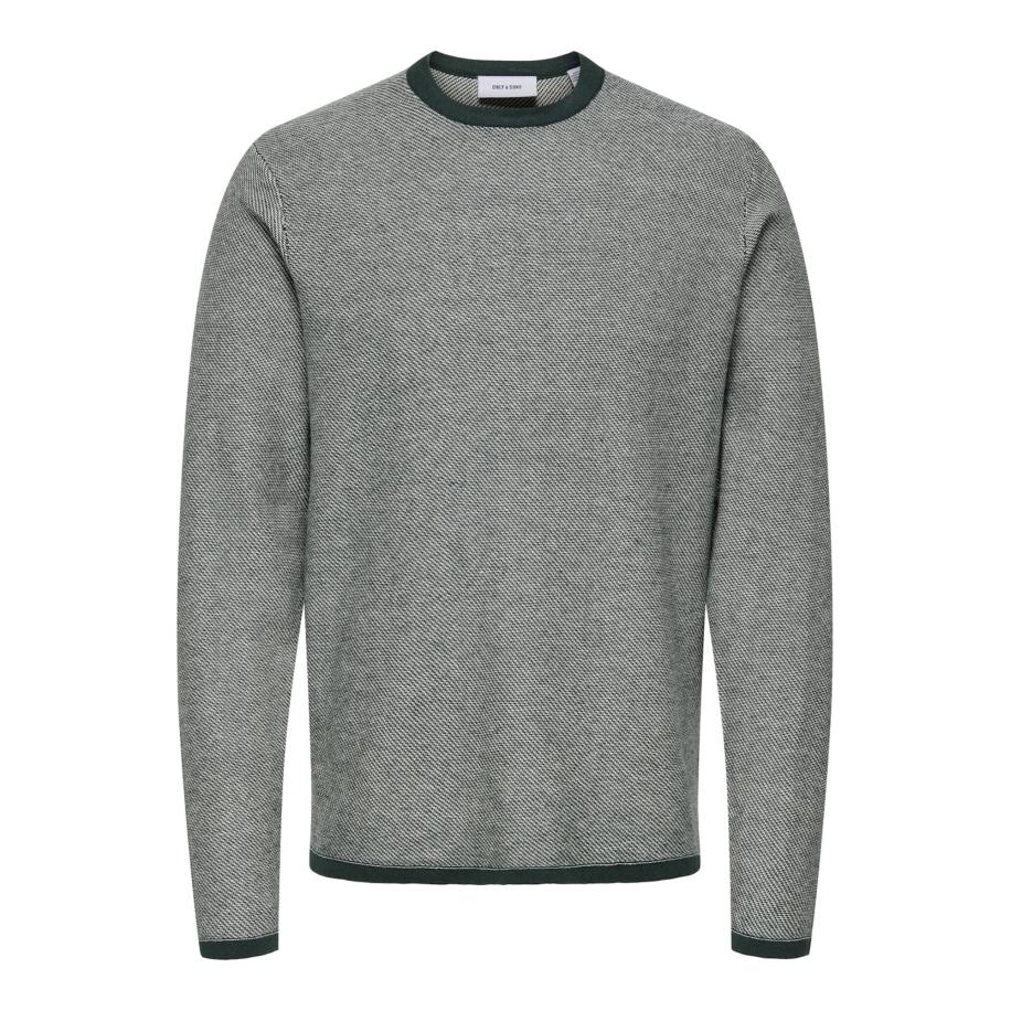 Only & Sons Trui Timmy grijs / donkergroen Grijs