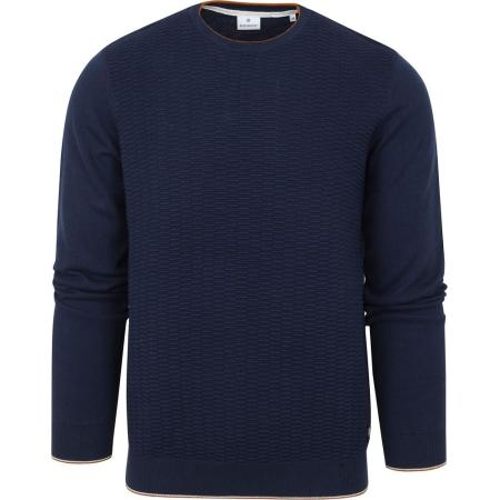 Blue Industry Trui Structuur Donkerblauw