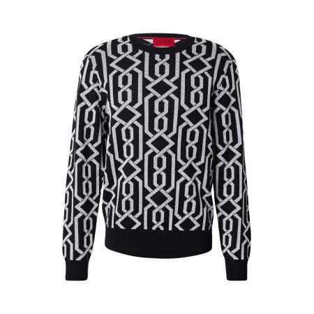 Hugo Boss HUGO Trui Souvawn zwart / wit