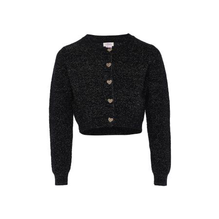 aleva aleva Gebreid vest zwart gemêleerd