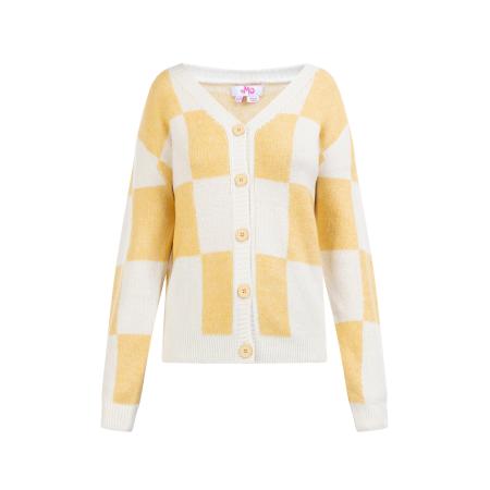 MYMO MYMO Gebreid vest crème / geel