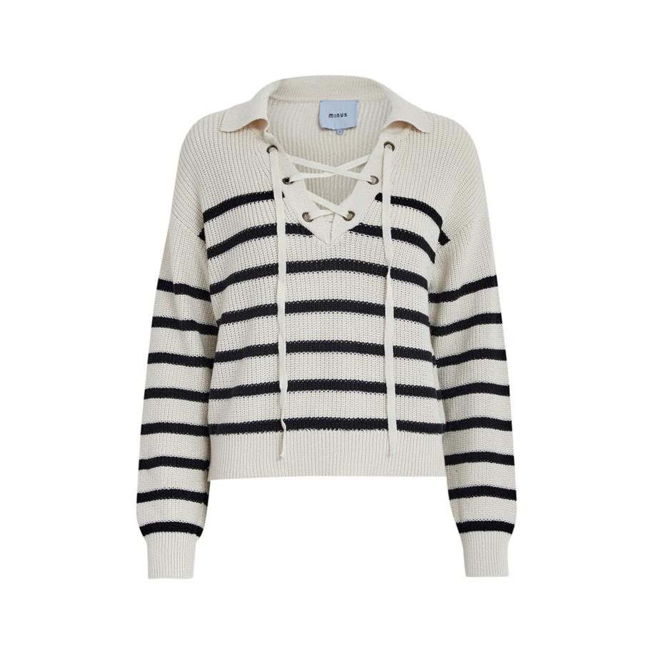 Minus minus Trui Danisa beige / zwart -