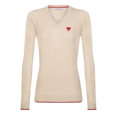 Felix Hardy Felix Hardy Trui beige / knalrood