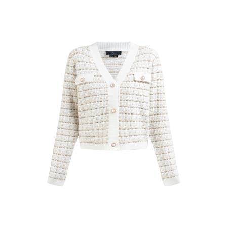 Faina faina Gebreid vest goud / wit