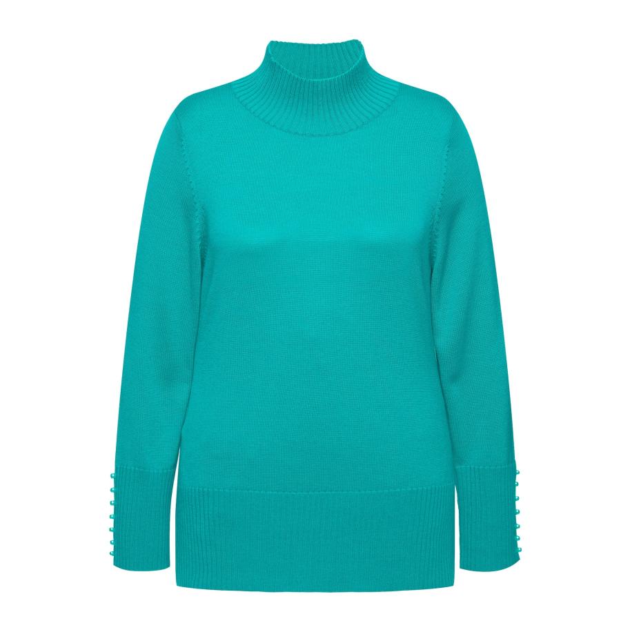 Ulla Popken Ulla Popken Trui aqua / parelwit -