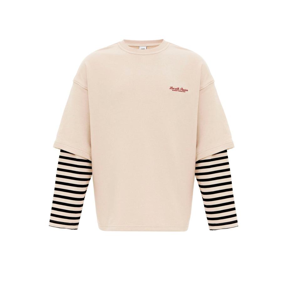Dandalo Dandalo Sweatshirt nude / donkerrood / zwart -