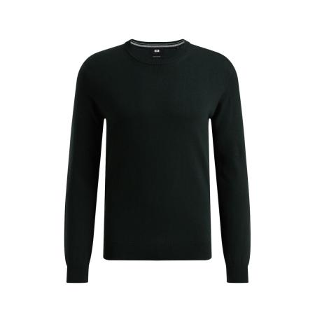 Fundamentals heren Slim fit fijngebreide trui van katoenmix - Slim Fit - Donkergroen - Katoen - Maat: XXXL