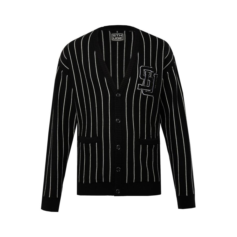 STHUGE STHUGE Gebreid vest zwart / wit -