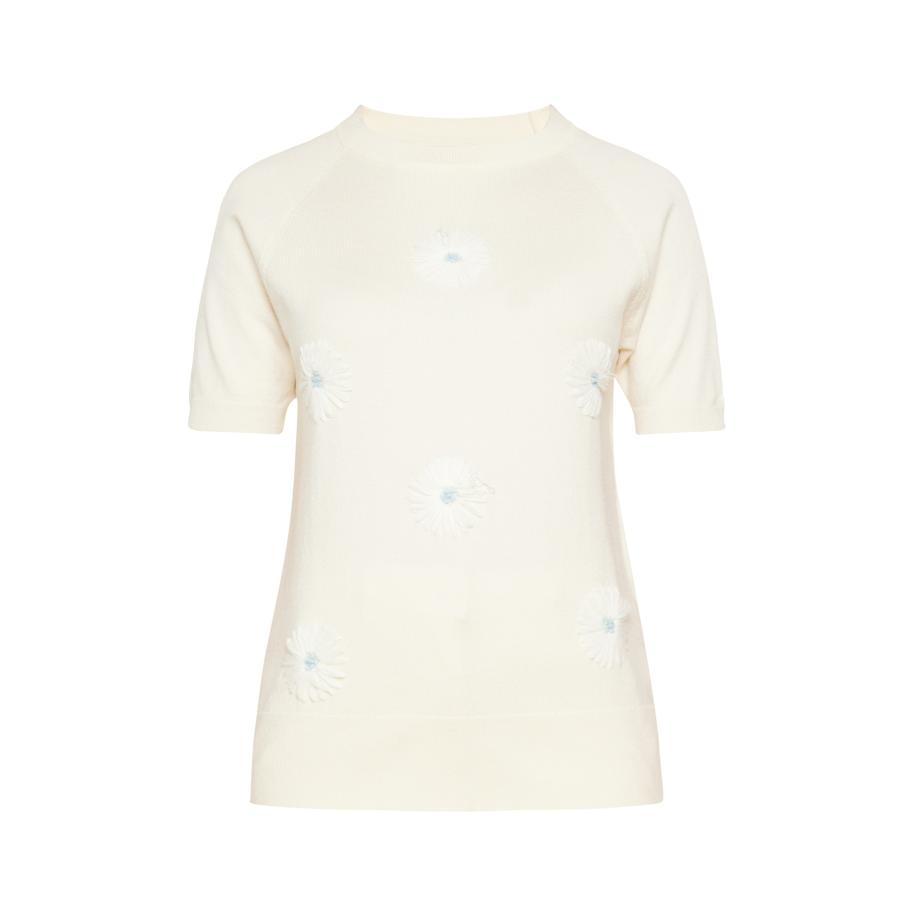 Gaya Gaya Trui Fashion Look beige / lichtblauw / wit -