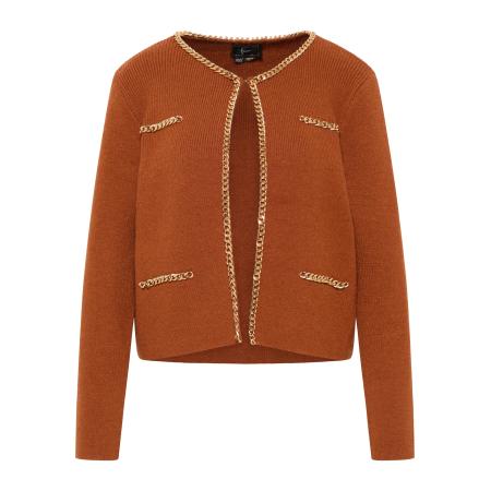 Faina faina Gebreid vest Tuxe oker / goud