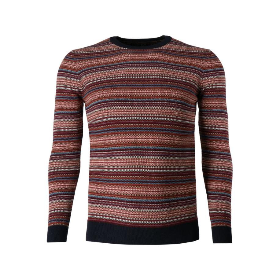 Marvelis Casual Trui ronde hals chianti, Horizontale strepen Rood