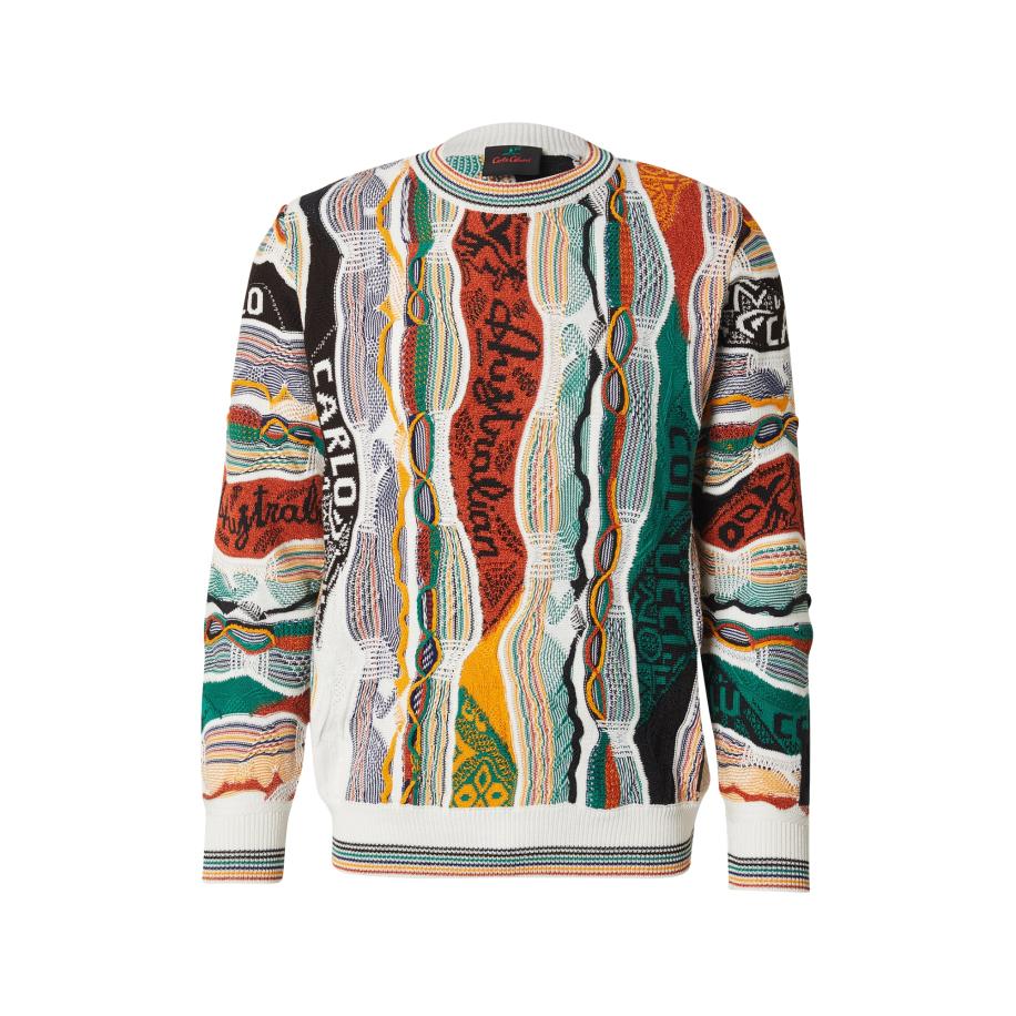 carlo colucci Carlo Colucci Trui Estveller beige / donkergroen / oranje / wit -