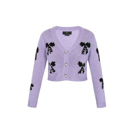 Faina faina Gebreid vest lila / zwart / parelwit